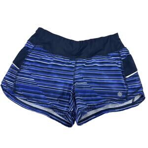 Athleta shorts size XS blue stipes lined athleisure jogging running
